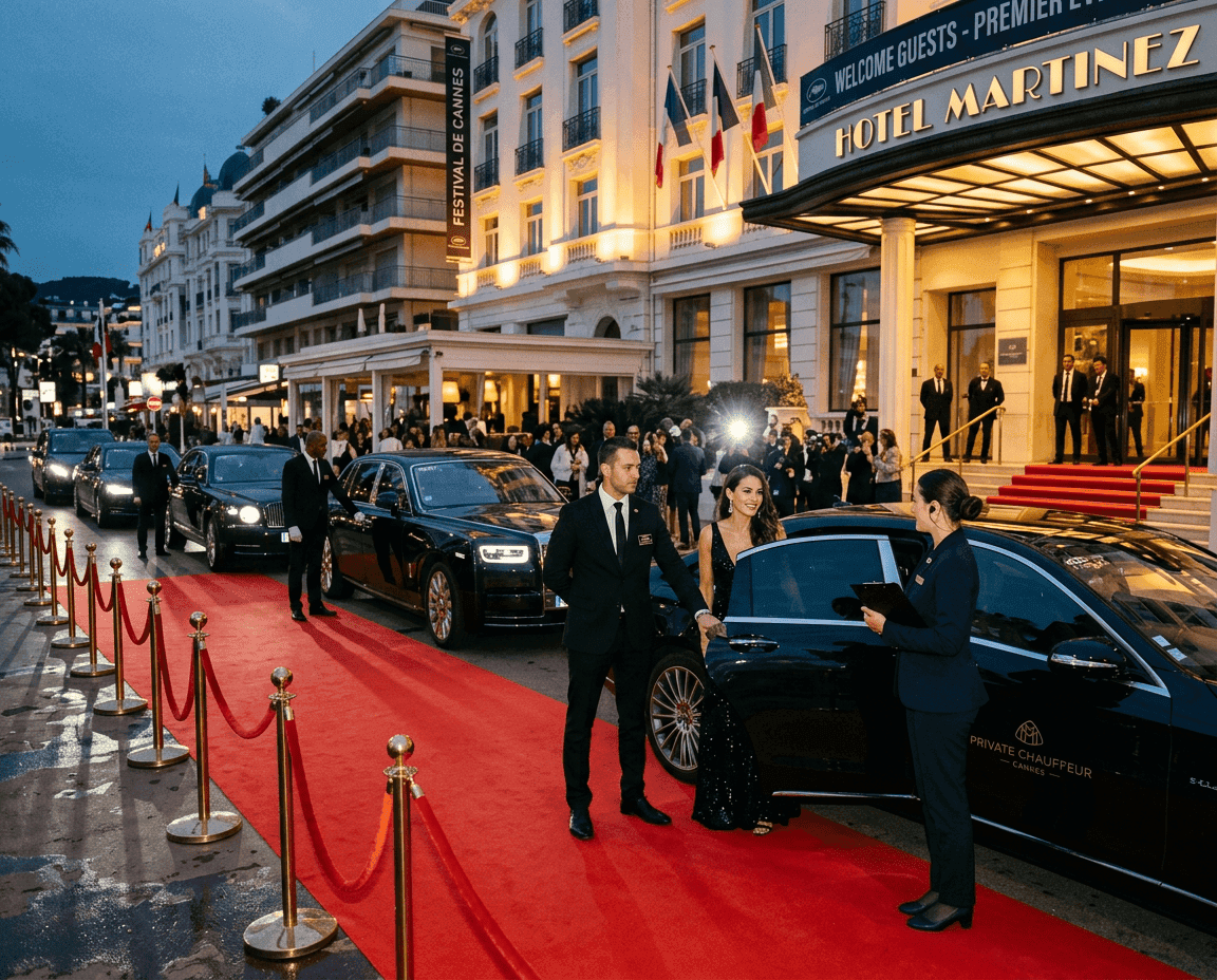 Prestige chauffeur-driven car for a wedding in Cannes