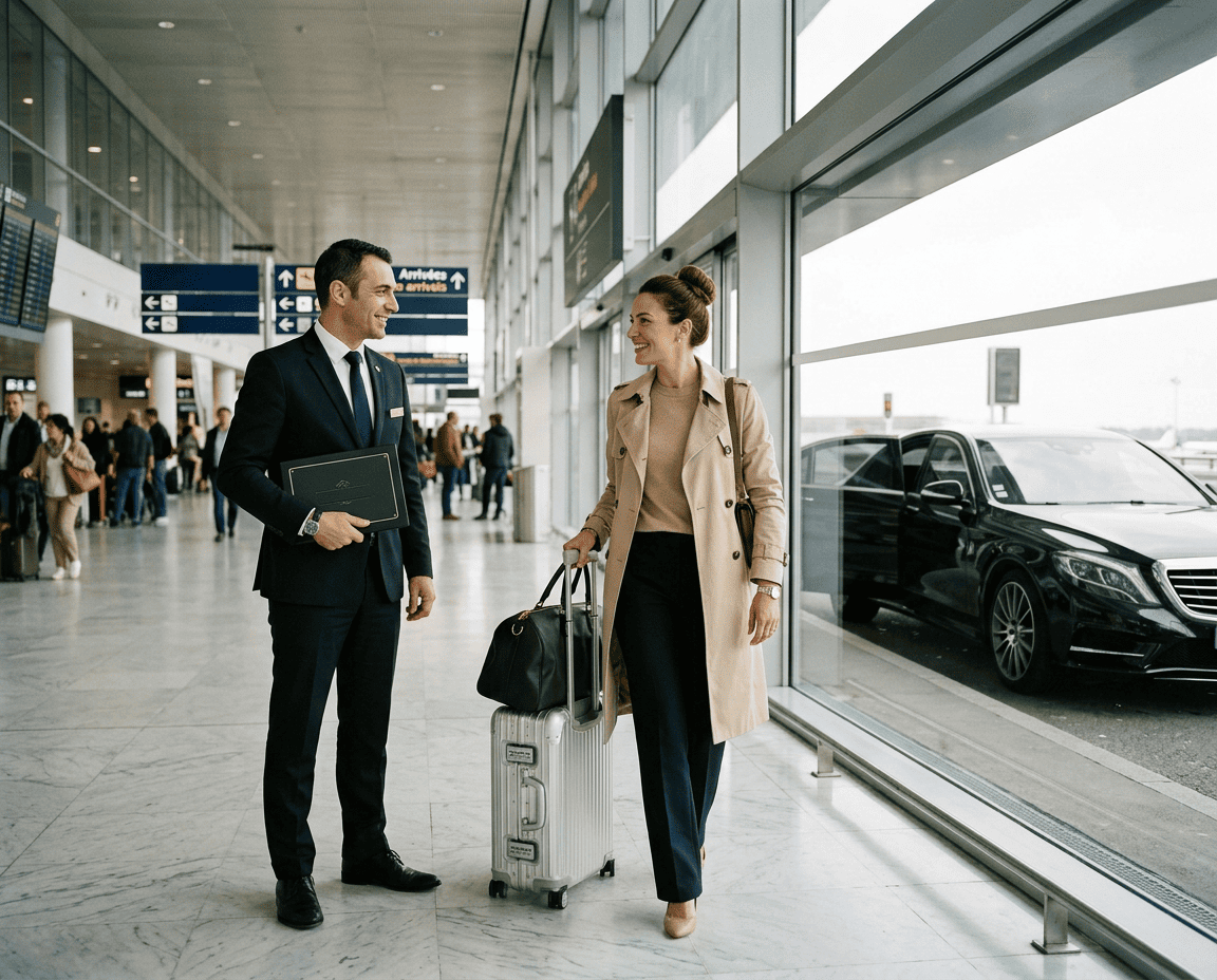 Accueil avec pancarte